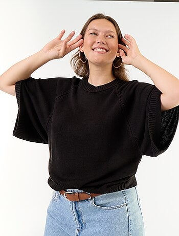 Maglione oversize in maglia a maniche corte