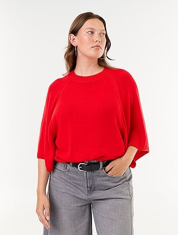 Maglione oversize in maglia a maniche corte