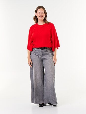 Maglione oversize in maglia a maniche corte