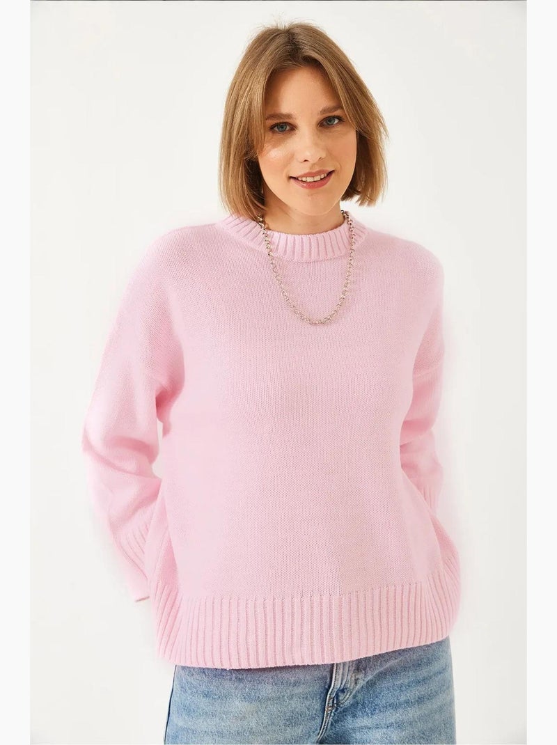 Maglione oversize in maglia basic lucci Rosa chiaro - Kiabi