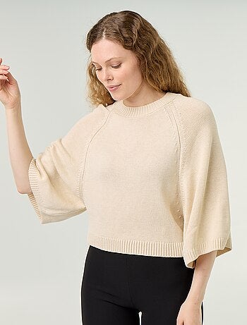 Maglione oversize in maglia con giromanica scesi