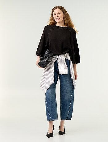 Maglione oversize in maglia con giromanica scesi