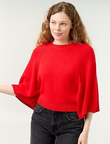 Maglione oversize in maglia con giromanica scesi