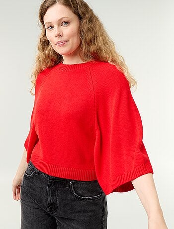 Maglione oversize in maglia con giromanica scesi