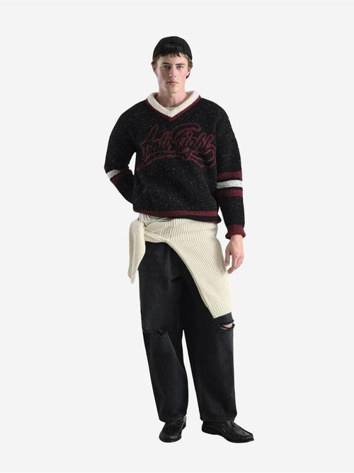 Maglione oversize in peluche con scollo a v giesto - Kiabi Maglione oversize in peluche con scollo a v giesto - Kiabi