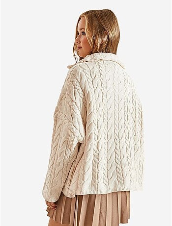 Maglione oversize per capelli e barba con collo con zip lucci