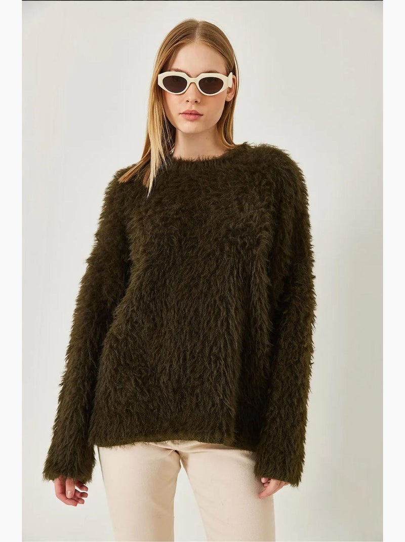 Maglione oversize soffice lucci Cachi - Kiabi