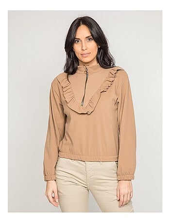 Maglione pile con volant YUKA
