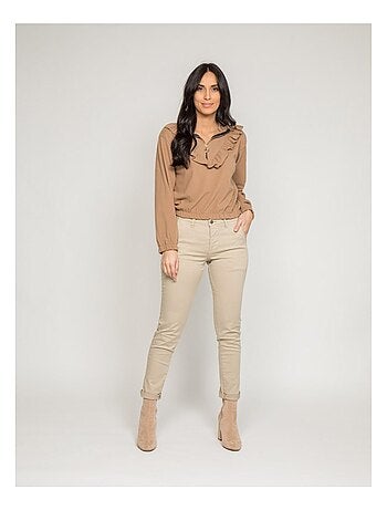 Maglione pile con volant YUKA