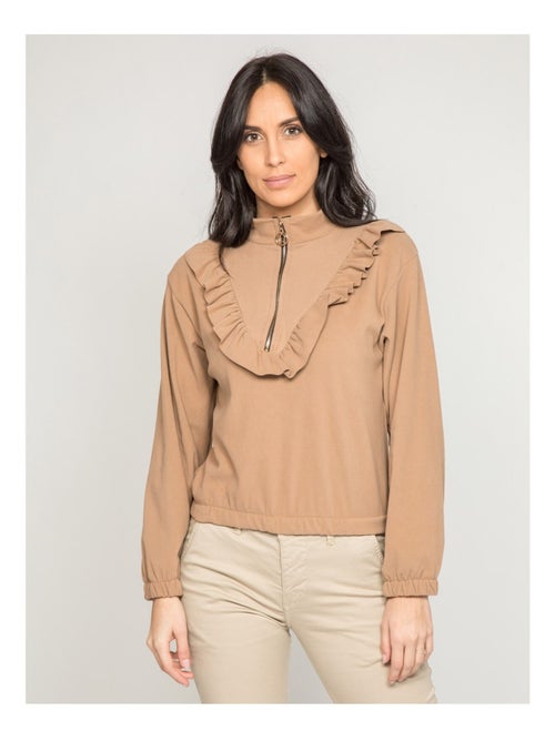 Maglione pile con volant YUKA - Kiabi