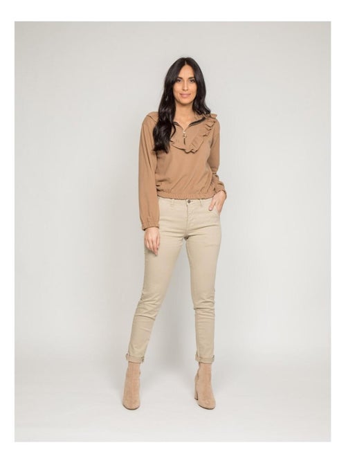 Maglione pile con volant YUKA - Kiabi