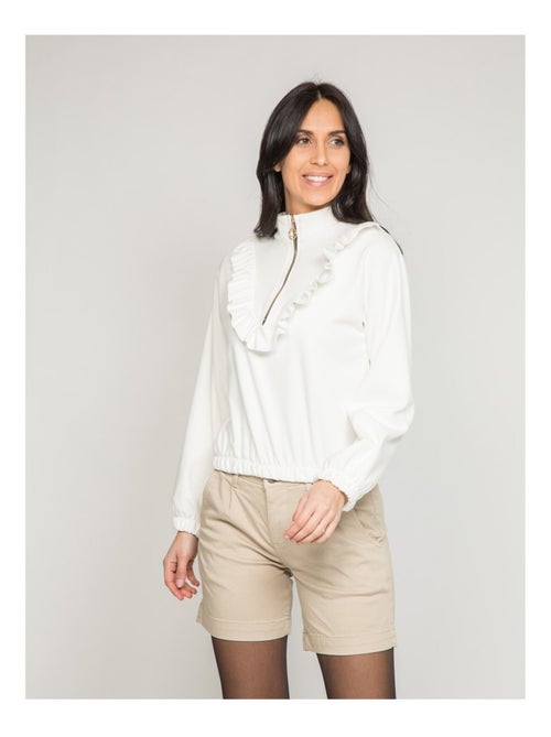 Maglione pile con volant YUKA - Kiabi