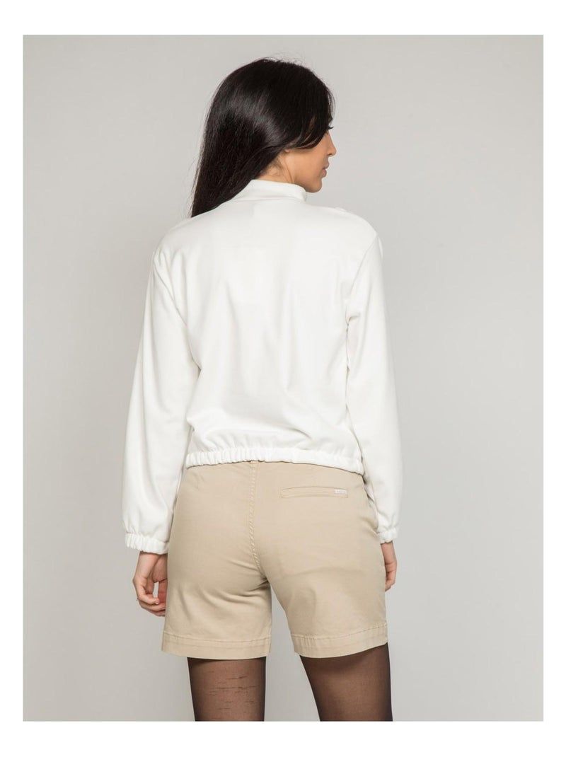 Maglione pile con volant YUKA Bianco - Kiabi