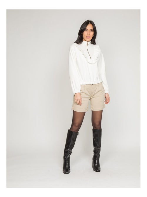 Maglione pile con volant YUKA - Kiabi