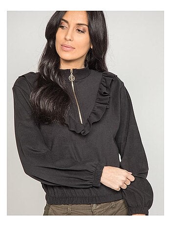 Maglione pile con volant YUKA
