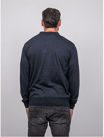 Maglione polo a maniche lunghe con collo zip linetox