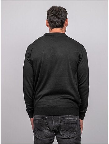 Maglione polo a maniche lunghe con collo zip linetox