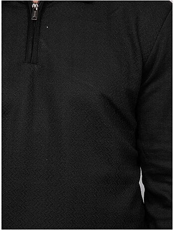Maglione polo a maniche lunghe con collo zip linetox