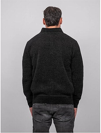 Maglione polo in ciniglia con collo abbottonato loctobir