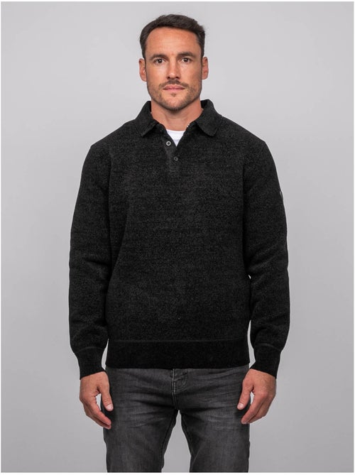 Maglione polo in ciniglia con collo abbottonato loctobir - Kiabi