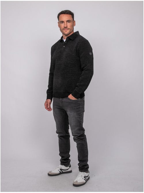 Maglione polo in ciniglia con collo abbottonato loctobir - Kiabi