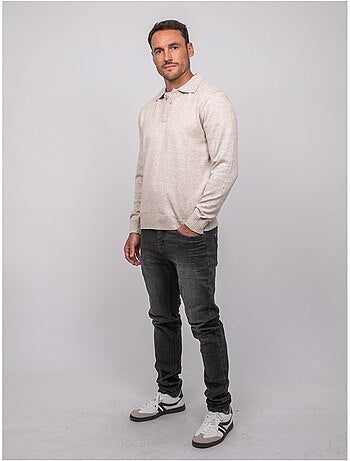 Maglione polo in maglia morbida mélange lubacat