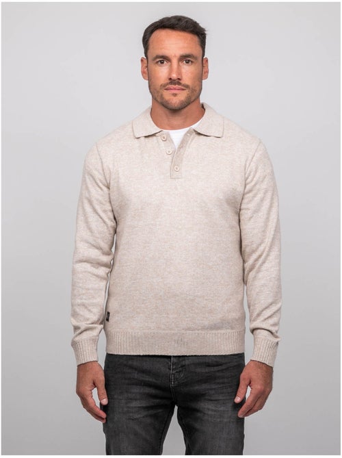 Maglione polo in maglia morbida mélange lubacat - Kiabi Maglione polo in maglia morbida mélange lubacat - Kiabi