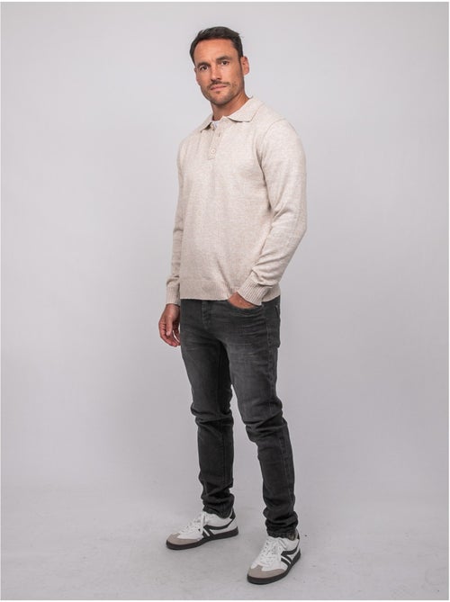 Maglione polo in maglia morbida mélange lubacat - Kiabi Maglione polo in maglia morbida mélange lubacat - Kiabi