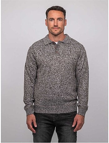 Maglione polo in maglia morbida mélange lubacat