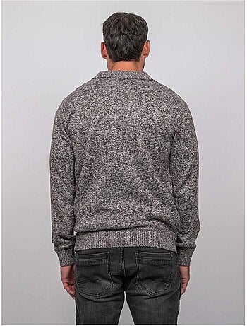 Maglione polo in maglia morbida mélange lubacat