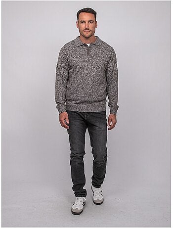 Maglione polo in maglia morbida mélange lubacat