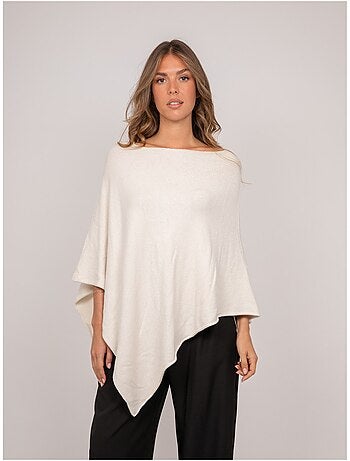 Maglione poncho asimmetrico in maglia sottile kuvene
