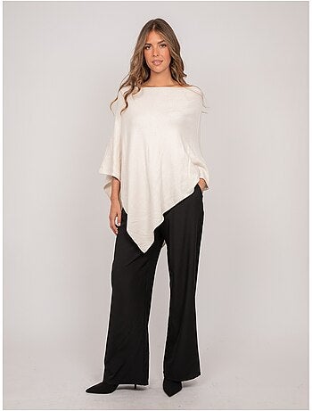 Maglione poncho asimmetrico in maglia sottile kuvene