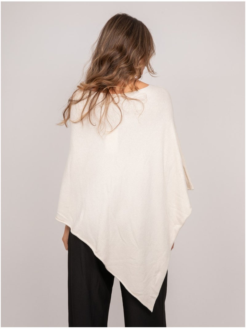 Maglione poncho asimmetrico in maglia sottile kuvene Ecru - Kiabi