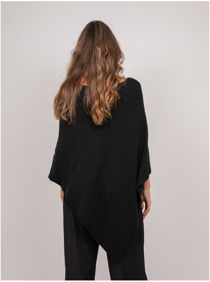 Maglione poncho asimmetrico in maglia sottile kuvene Nero - Kiabi