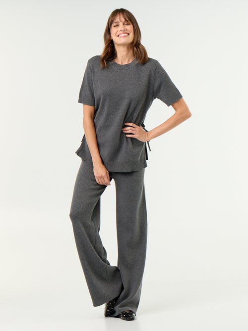 Maglione premaman a maniche corte con spacchi allacciati - Kiabi