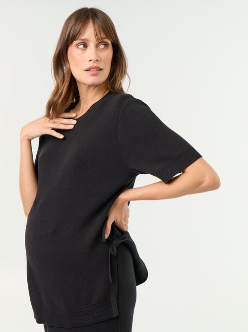 Maglione premaman a maniche corte con spacchi allacciati - Kiabi Maglione premaman a maniche corte con spacchi allacciati - Kiabi