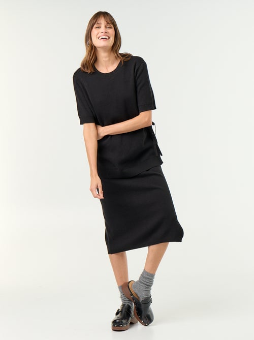 Maglione premaman a maniche corte con spacchi allacciati - Kiabi Maglione premaman a maniche corte con spacchi allacciati - Kiabi