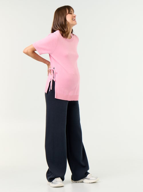 Maglione premaman a maniche corte con spacchi allacciati - Kiabi