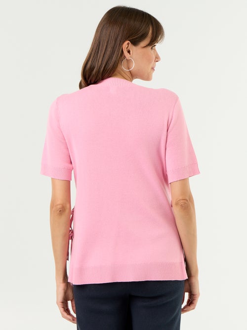 Maglione premaman a maniche corte con spacchi allacciati - Kiabi