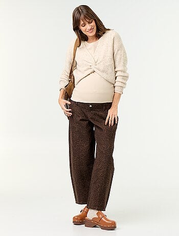 Maglione premaman cropped incrociato