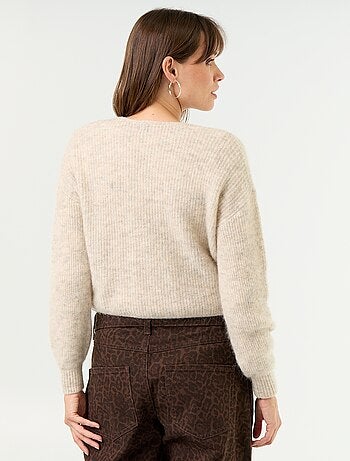 Maglione premaman cropped incrociato