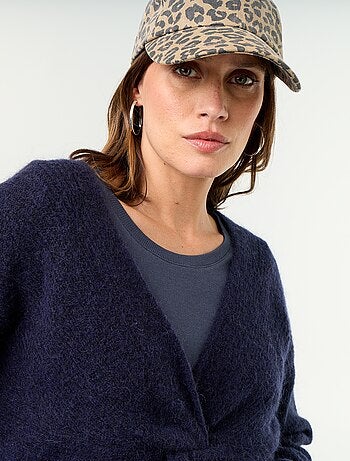 Maglione premaman cropped incrociato