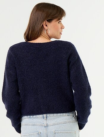 Maglione premaman cropped incrociato