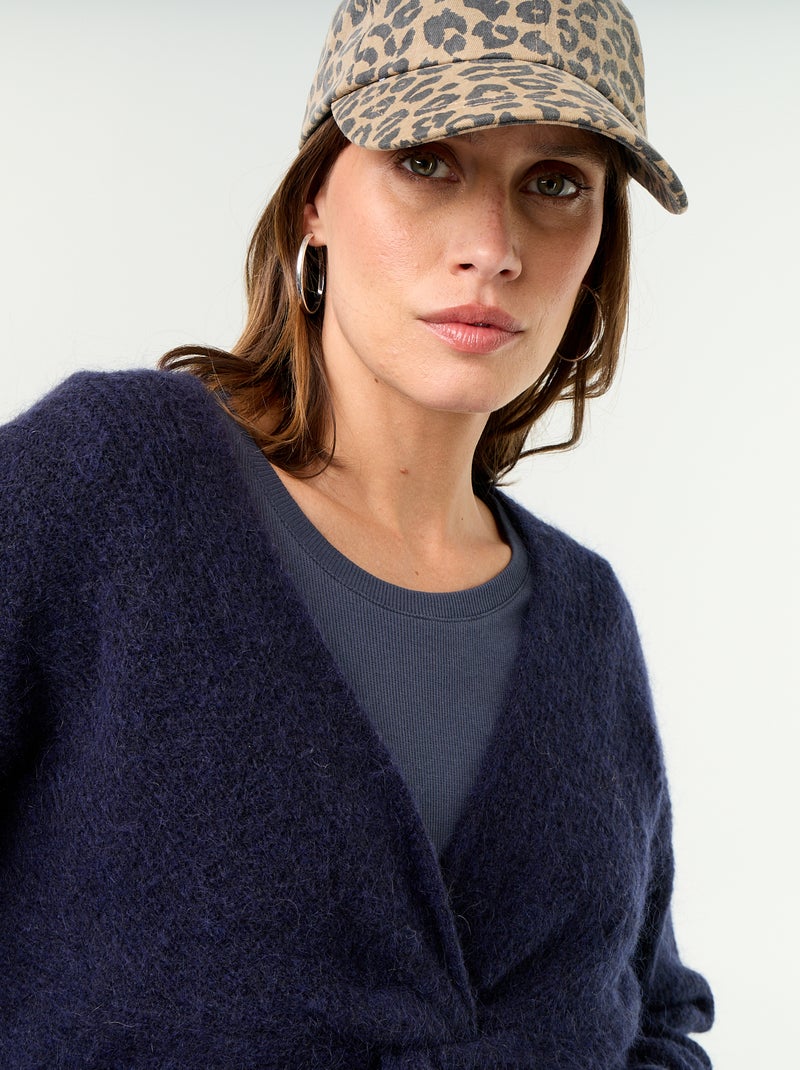 Maglione premaman cropped incrociato Blu - Kiabi