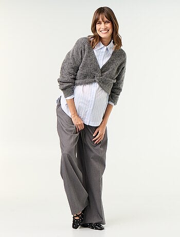 Maglione premaman cropped incrociato