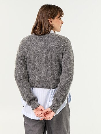 Maglione premaman cropped incrociato