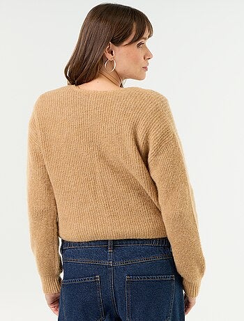 Maglione premaman cropped incrociato