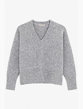 Maglione pullover con scollo a v e maniche lunghe mixray