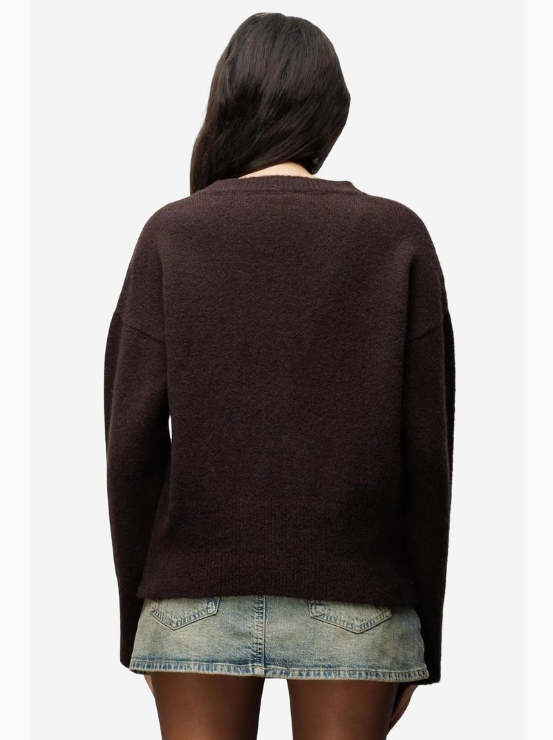 Maglione pullover con scollo a v e maniche lunghe mixray Marrone scuro - Kiabi